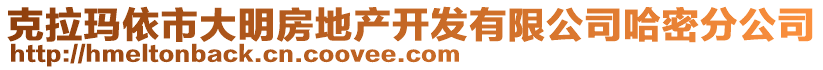 克拉瑪依市大明房地產(chǎn)開(kāi)發(fā)有限公司哈密分公司