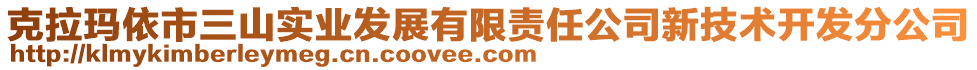 克拉瑪依市三山實(shí)業(yè)發(fā)展有限責(zé)任公司新技術(shù)開發(fā)分公司