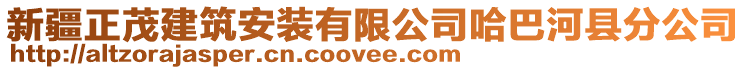 新疆正茂建筑安裝有限公司哈巴河縣分公司