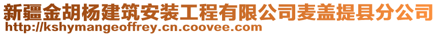 新疆金胡楊建筑安裝工程有限公司麥蓋提縣分公司