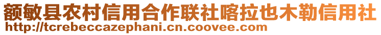 額敏縣農(nóng)村信用合作聯(lián)社喀拉也木勒信用社