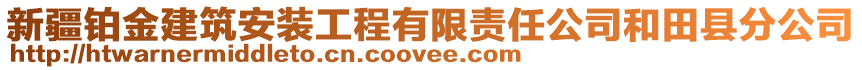 新疆鉑金建筑安裝工程有限責(zé)任公司和田縣分公司