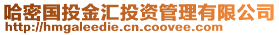 哈密?chē)?guó)投金匯投資管理有限公司