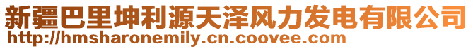 新疆巴里坤利源天澤風(fēng)力發(fā)電有限公司