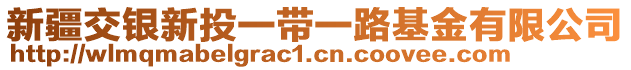 新疆交銀新投一帶一路基金有限公司