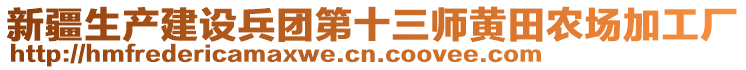 新疆生產(chǎn)建設(shè)兵團(tuán)第十三師黃田農(nóng)場(chǎng)加工廠