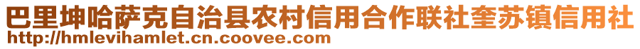 巴里坤哈薩克自治縣農(nóng)村信用合作聯(lián)社奎蘇鎮(zhèn)信用社