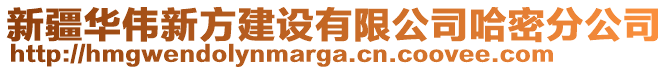 新疆華偉新方建設(shè)有限公司哈密分公司