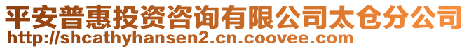 平安普惠投資咨詢有限公司太倉分公司