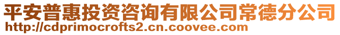 平安普惠投資咨詢有限公司常德分公司