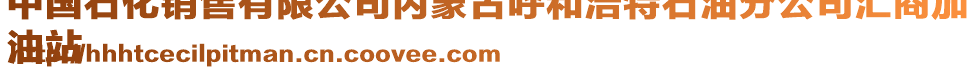 中國石化銷售有限公司內(nèi)蒙古呼和浩特石油分公司匯商加
油站