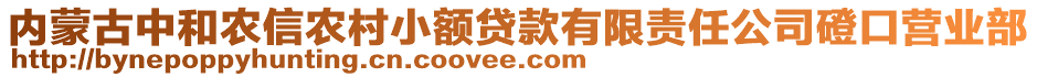 內(nèi)蒙古中和農(nóng)信農(nóng)村小額貸款有限責(zé)任公司磴口營(yíng)業(yè)部