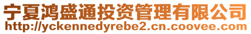 寧夏鴻盛通投資管理有限公司