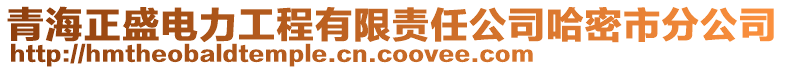 青海正盛電力工程有限責任公司哈密市分公司