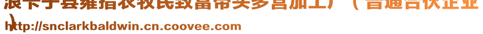 浪卡子縣雍措農(nóng)牧民致富帶頭多營(yíng)加工廠（普通合伙企業(yè)
）