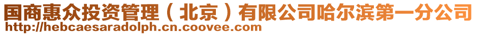國商惠眾投資管理(北京)有限公司哈爾濱第一分公司
