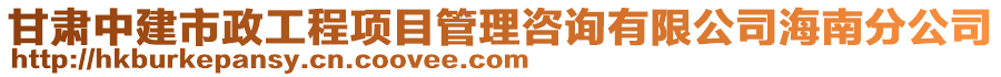 甘肅中建市政工程項目管理咨詢有限公司海南分公司