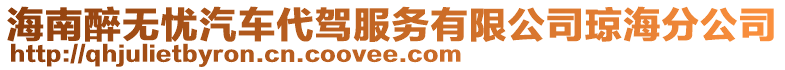 海南醉無(wú)憂汽車代駕服務(wù)有限公司瓊海分公司