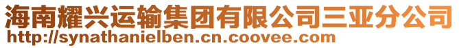 海南耀興運(yùn)輸集團(tuán)有限公司三亞分公司