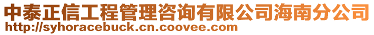 中泰正信工程管理咨詢有限公司海南分公司