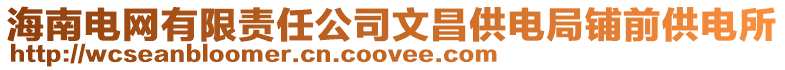 海南電網有限責任公司文昌供電局鋪前供電所
