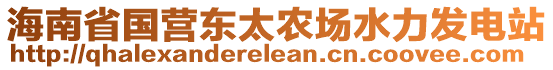 海南省國營東太農場水力發電站