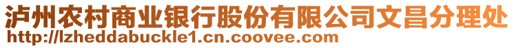 瀘州農(nóng)村商業(yè)銀行股份有限公司文昌分理處