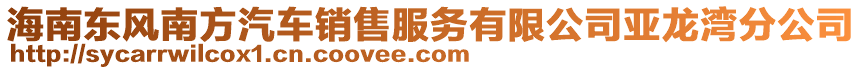 海南东风南方汽车销售服务有限公司亚龙湾分公司