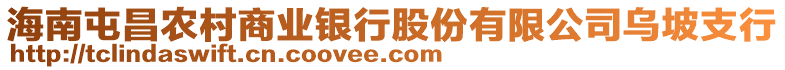 海南屯昌農(nóng)村商業(yè)銀行股份有限公司烏坡支行