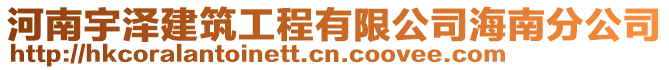 河南宇澤建筑工程有限公司海南分公司