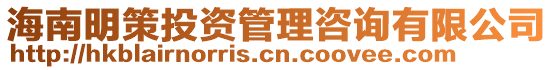 海南明策投资管理咨询有限公司