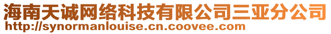 海南天誠(chéng)網(wǎng)絡(luò)科技有限公司三亞分公司