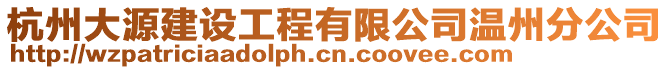 杭州大源建設(shè)工程有限公司溫州分公司