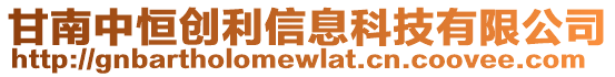 甘南中恒創利信息科技有限公司