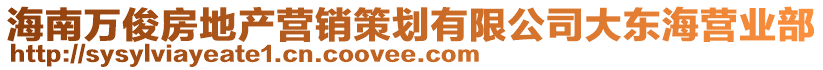 海南萬俊房地產(chǎn)營銷策劃有限公司大東海營業(yè)部