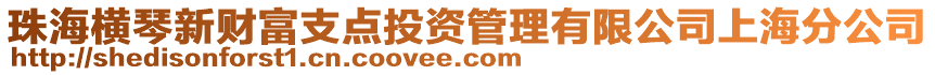 珠海横琴新财富支点投资管理有限公司上海分公司