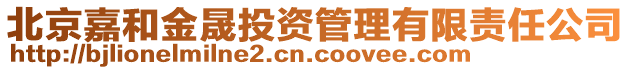 北京嘉和金晟投資管理有限責任公司