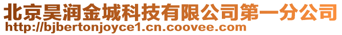 北京昊潤金城科技有限公司第一分公司