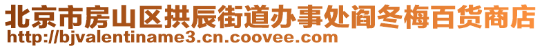 北京市房山區(qū)拱辰街道辦事處閻冬梅百貨商店