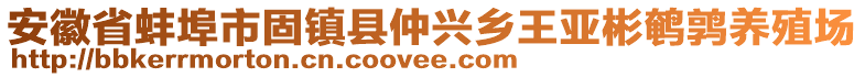 安徽省蚌埠市固鎮(zhèn)縣仲興鄉(xiāng)王亞彬鵪鶉養(yǎng)殖場