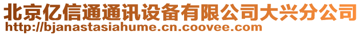 北京億信通通訊設備有限公司大興分公司