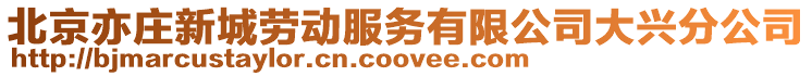 北京亦莊新城勞動服務有限公司大興分公司