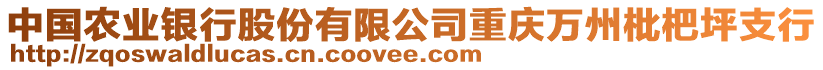 中國農(nóng)業(yè)銀行股份有限公司重慶萬州枇杷坪支行