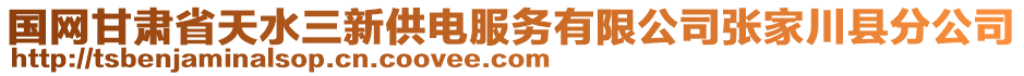 國網甘肅省天水三新供電服務有限公司張家川縣分公司