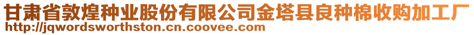 甘肅省敦煌種業(yè)股份有限公司金塔縣良種棉收購加工廠