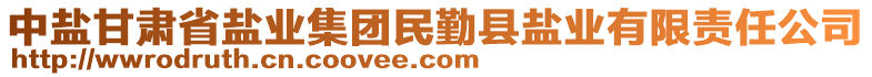 中鹽甘肅省鹽業(yè)集團(tuán)民勤縣鹽業(yè)有限責(zé)任公司