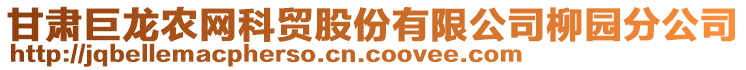 甘肅巨龍農(nóng)網(wǎng)科貿(mào)股份有限公司柳園分公司