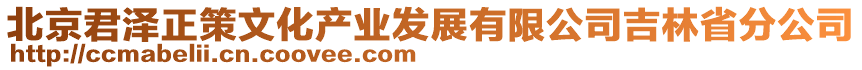 北京君澤正策文化產(chǎn)業(yè)發(fā)展有限公司吉林省分公司