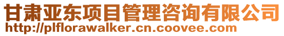 甘肅亞東項目管理咨詢有限公司