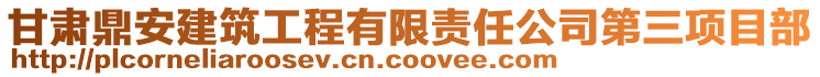 甘肅鼎安建筑工程有限責任公司第三項目部